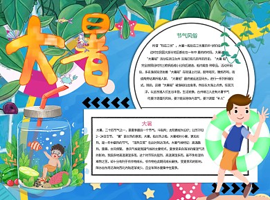 大暑高温炎热Word手抄报