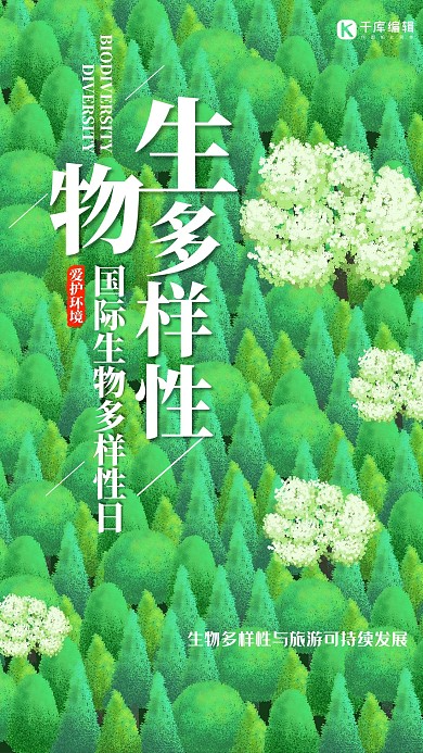 创意插画国际生物多样性日海报