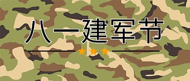 八一建军节迷彩拼色简约公众号首图