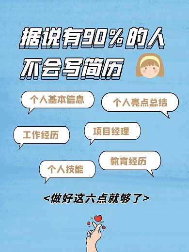 怎么写简历文字和比心小红书配图