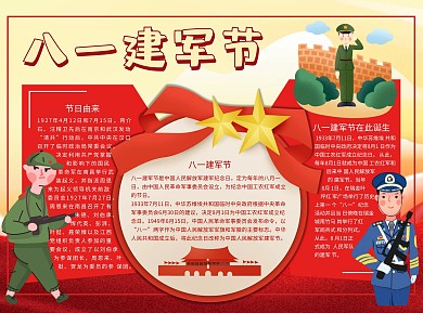 八一建军节革命Word手抄报