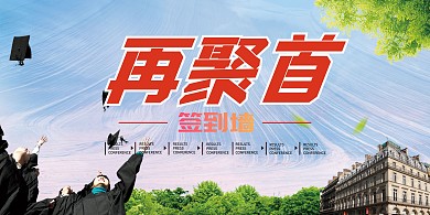 简约同学聚会再聚首签到墙展板