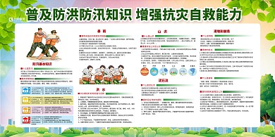 防汛救灾绿色展板