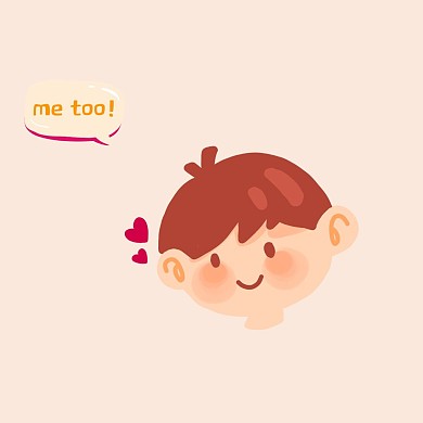 mee too卡通情侣浅黄色简约微信头像