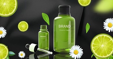 潮流化妆品绿色简约风电商横板海报