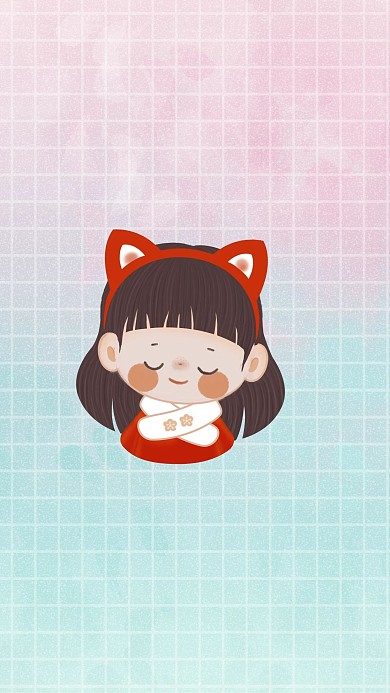情侣壁纸小女孩粉色可爱手机壁纸