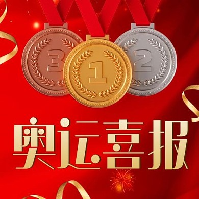 奥运奖牌红金简约公众号次图
