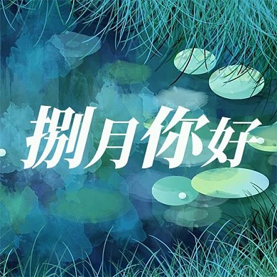捌月你好荷花绿色清新公众号次图