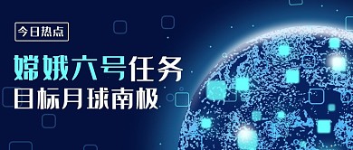 嫦娥六号任务目标月球南极蓝色科技风公众号首图