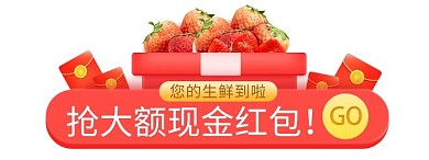生鲜抢红包红色电商胶囊图