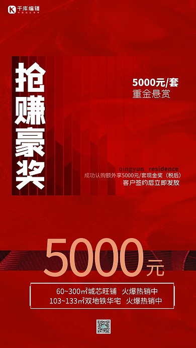 地产活动红色商务大气海报