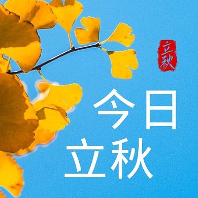 今日立秋二十四节气蓝色公众号次图