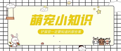 萌宠小知识动物黄色方格卡通公众号首图
