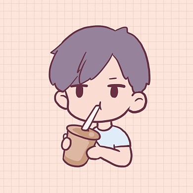 卡通男生浅黄色简约微信头像