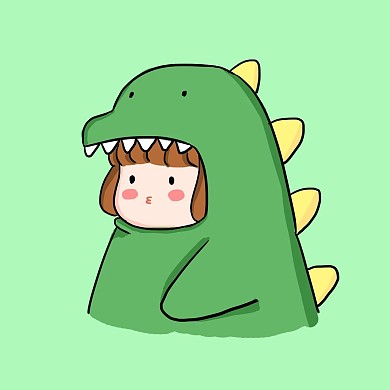小恐龙绿色手绘微信头像
