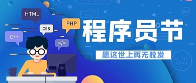 程序员节程序员蓝色简约公众号首图