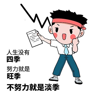 月底冲业绩白领努力白色卡通表情包