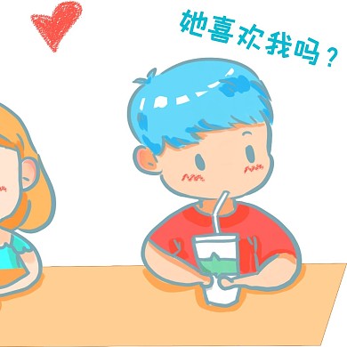 千库编辑原创情侣头像情侣暖色漫画头像