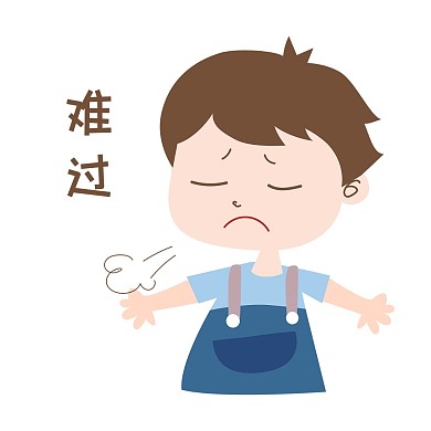 千库编辑原创难过表情卡通男孩