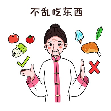 千库编辑原创秋天养生不乱吃东西女性表情包