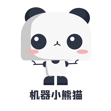 机器小熊猫手绘插画表情
