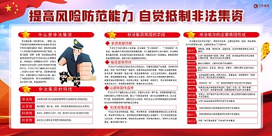 打击非法集资红色简约创意展板