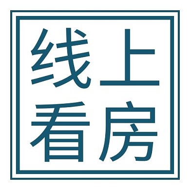 地产线上看房边框蓝色简约公众号