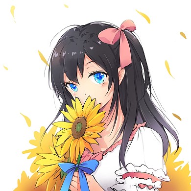 夏日小清新向日葵少女二次元微信头像
