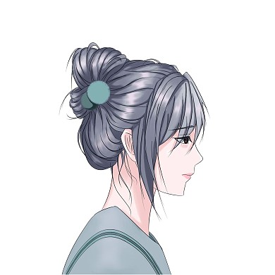 二次元女生侧脸微信头像