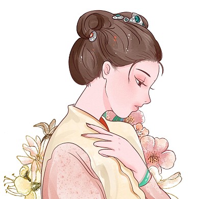 古装侧脸手绘二次元微信头像