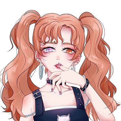 二次元漫画双马尾女孩头像