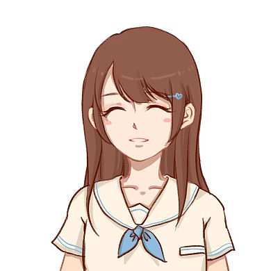 眯眼微笑的女孩二次元微信头像