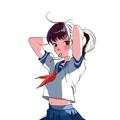 二次元日系少女光影微信头像