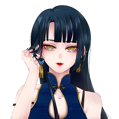 二次元漫画旗袍女人微信头像