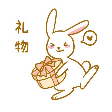 千库编辑原创中秋玉兔送礼表情