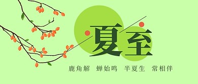 绿色清新夏日夏至公众号封面
