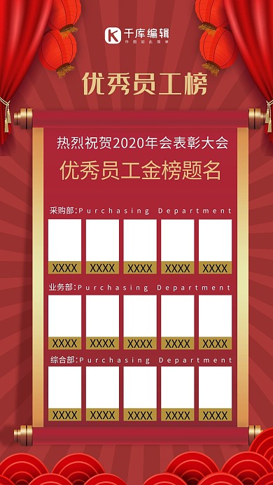 优秀员工榜红色简约时尚优秀员工表彰大会