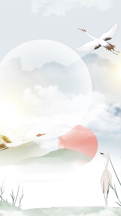 千库编辑原创白露云层 芦苇蓝灰色清新