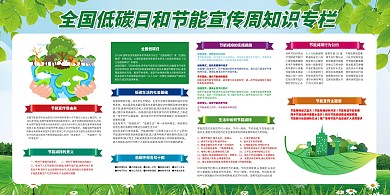 全国低碳日节能周绿色创意展板