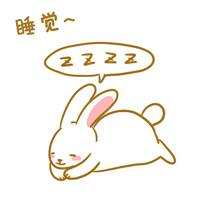 千库编辑原创中秋玉兔睡觉表情