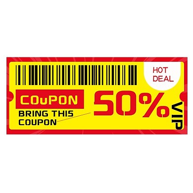 跨境电商-优惠券简约红色渐变优惠券