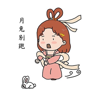 千库编辑原创中秋嫦娥卡通表情包