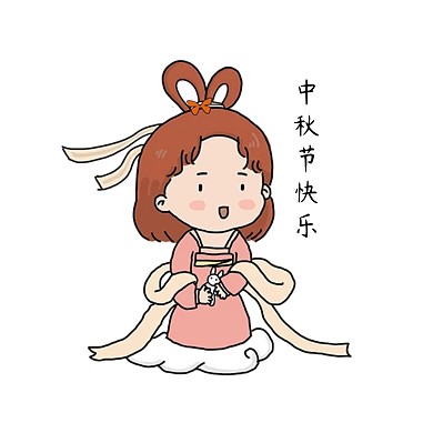 千库编辑原创中秋嫦娥卡通表情包