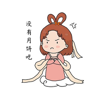 千库编辑原创中秋嫦娥卡通表情包