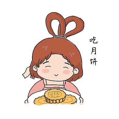 千库编辑原创中秋嫦娥卡通表情包