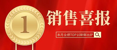 销售喜报简约风销售喜报红色简约风公众号首图
