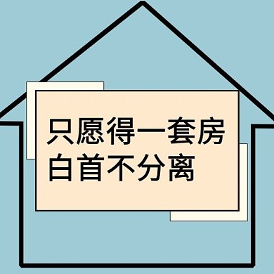 地产愿得一套房蓝色简约公众号次图