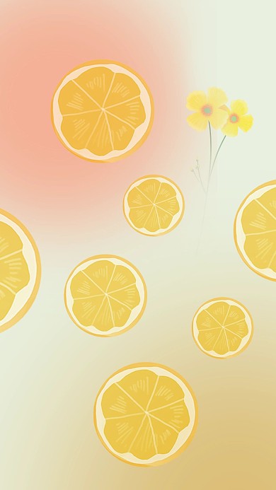 千库编辑原创手机壁纸橙子黄色简约海报