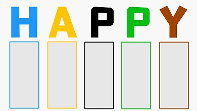 电脑壁纸HAPPY彩色简约电脑桌面