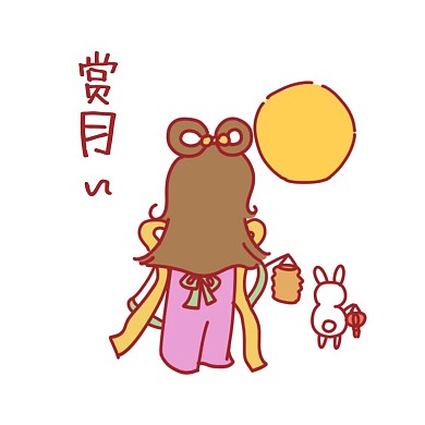 千库编辑原创中秋嫦娥卡通表情包